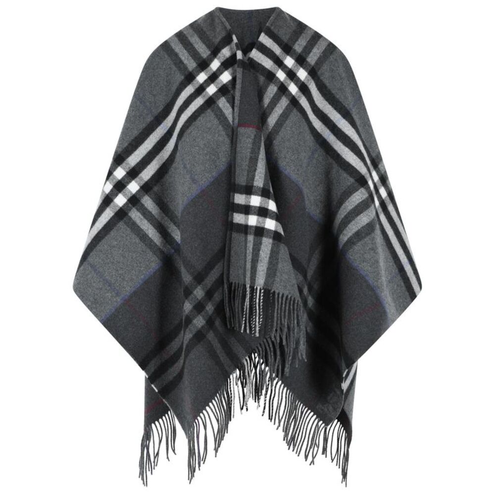Burberry 'Check' Grey Cashmere Cape Women